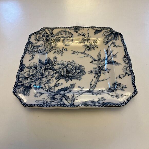 Adelaide Blue 222 Fifth Toile China Plate. Birds flowers french - Picture 8 of 14